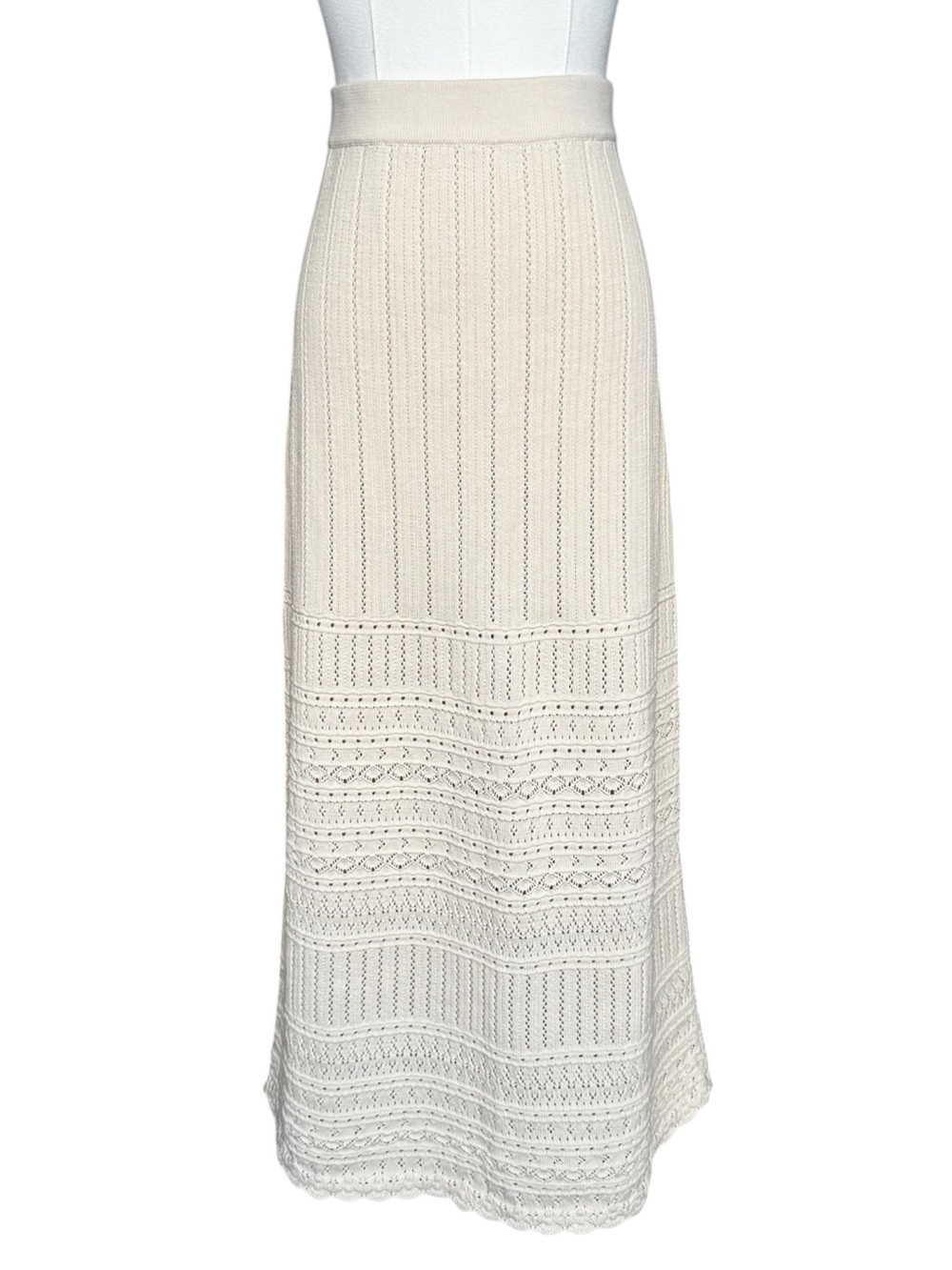 Sézane BELLINA MIDI Skirt in Beige Small - Picture 4 of 11